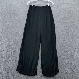 Tadashi‎ Womens Vintage Chiffon Overlay Wide Leg Pants 6 Black Dressy Elegant